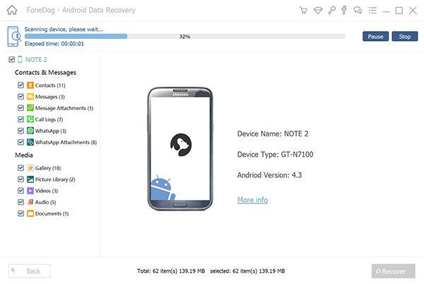 Analyser les données pour récupérer à partir du téléphone LG