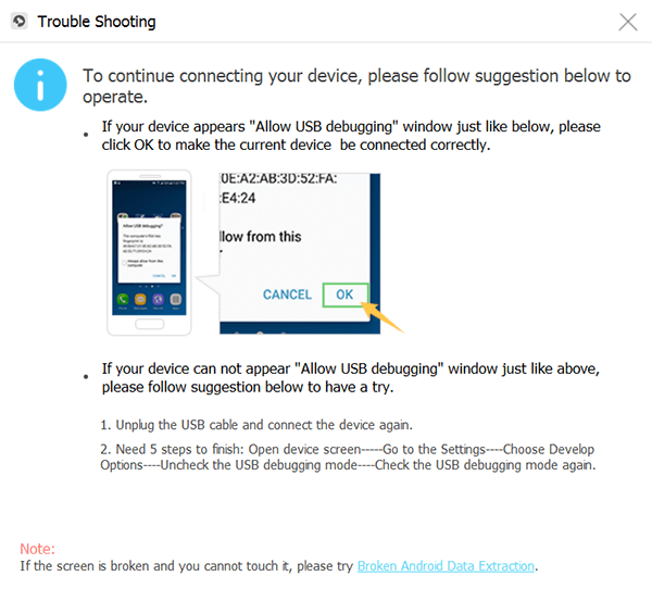 Connectez des appareils pour récupérer les messages manquants à partir d'Android