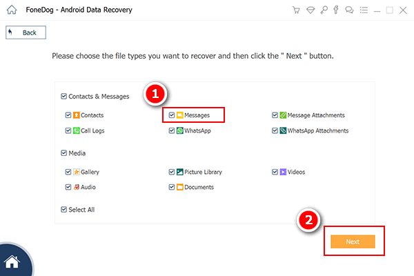 Sélectionnez les types de fichiers à analyser