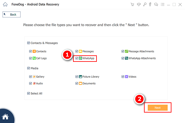 Sélectionnez WhatsApp pour analyser