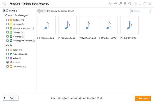 Prévisualiser, sélectionner et récupérer de la musique