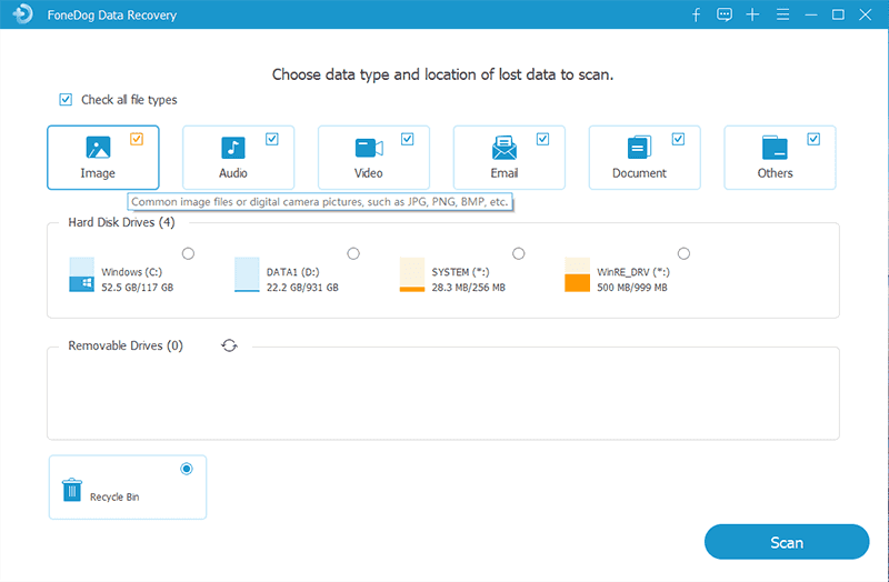 Exécutez Fonedog et sélectionnez le lecteur de partition à récupérer