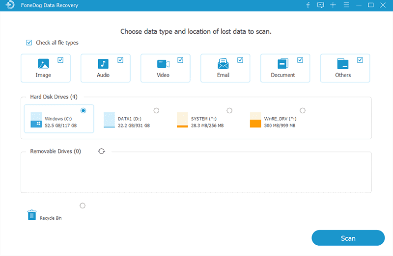 Meilleure alternative à la récupération de données iBeesoft : Récupération de données FoneDog - Choisissez le stockage