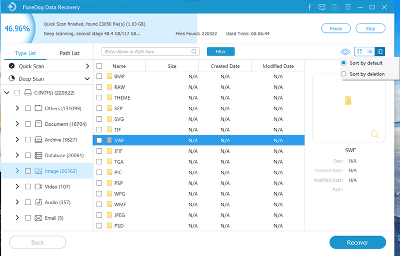 Récupérer des fichiers supprimés : logiciel de récupération de données FoneDog