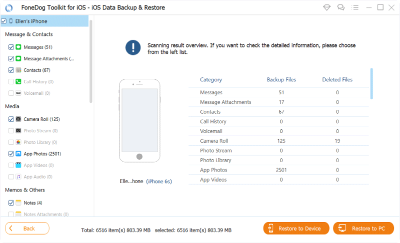 Sélectionnez l'option de restauration