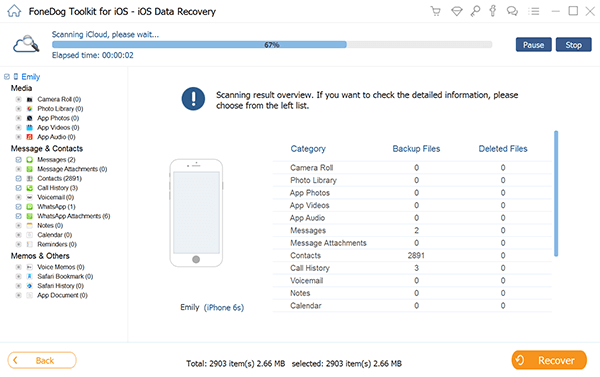 Ouvrez FoneDog Toolkit - Récupération de données iOS et connectez-vous à iCloud