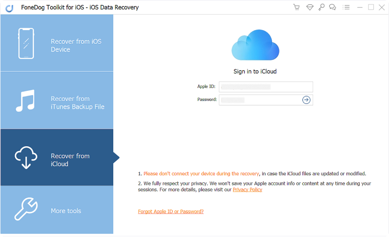 Connexion iCloud