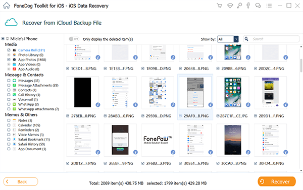 Accéder aux photos iCloud : récupération de données FoneDog iOS