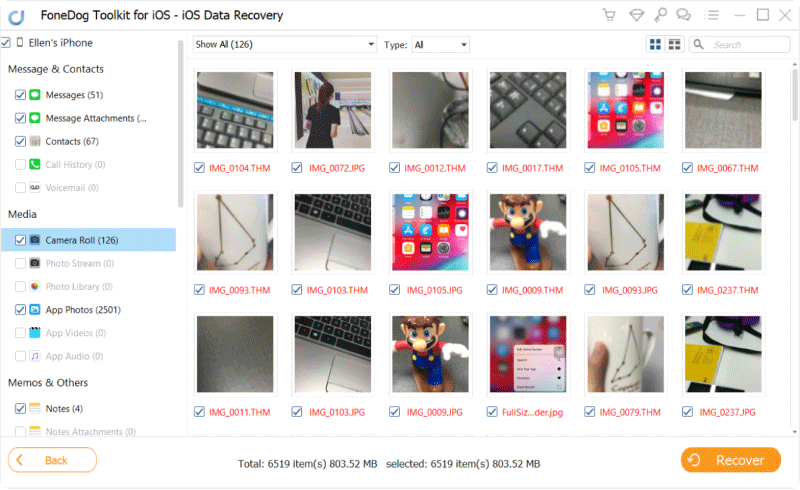Voir les photos récemment supprimées sur iOS : récupération de données FoneDog iOS