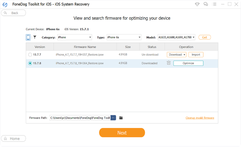 Télécharger le micrologiciel pour réparer le système d'exploitation de l'iPhone