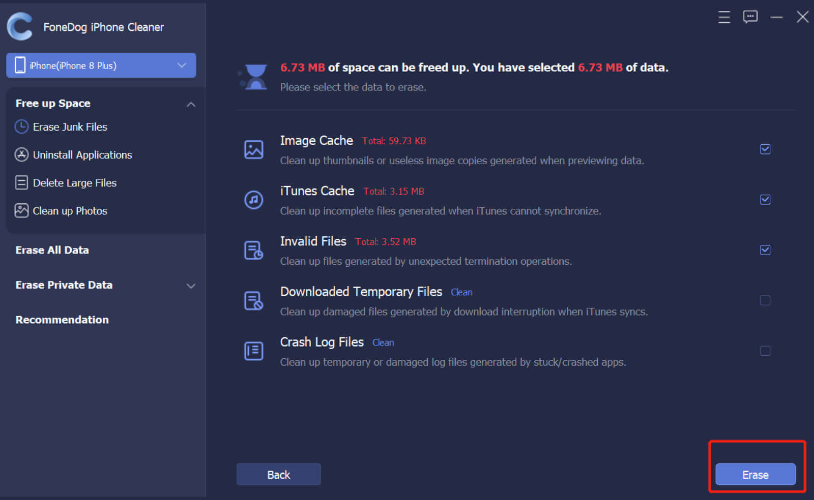 Utilisez FoneDog iPhone Cleaner pour effacer les fichiers indésirables
