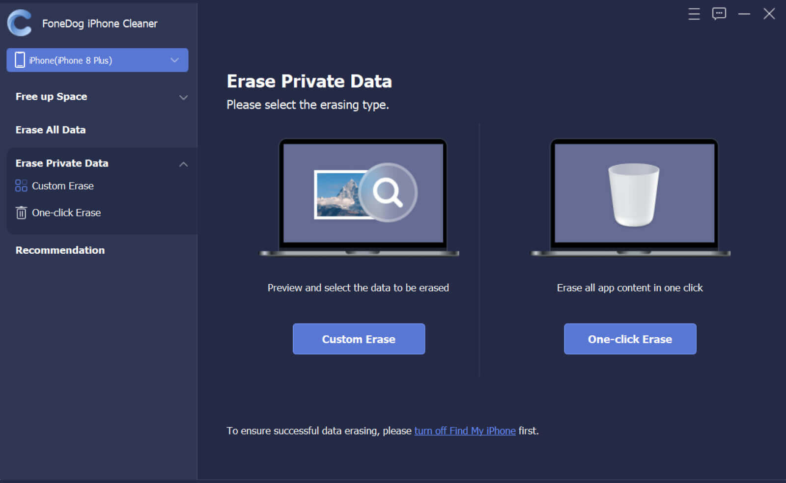 Choisissez Effacer les données privées