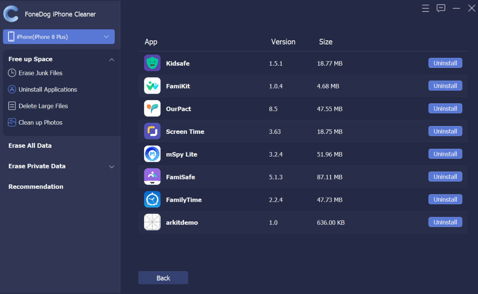 Utilisez FoneDog iPhone Cleaner pour effacer les applications