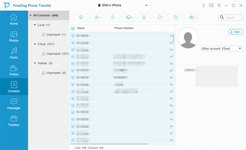 Choisissez les fichiers à transférer d'un appareil iPhone à un autre