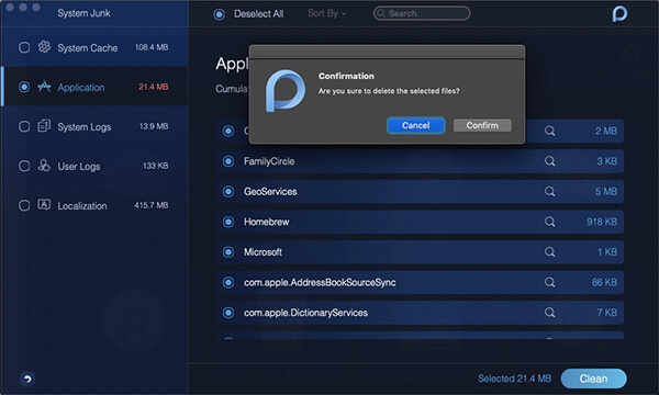 Suppression du cache d'applications indésirables système