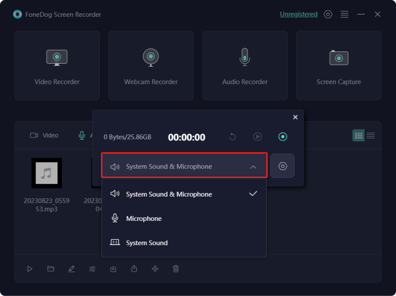 Ajuster les paramètres audio pour l'enregistreur audio