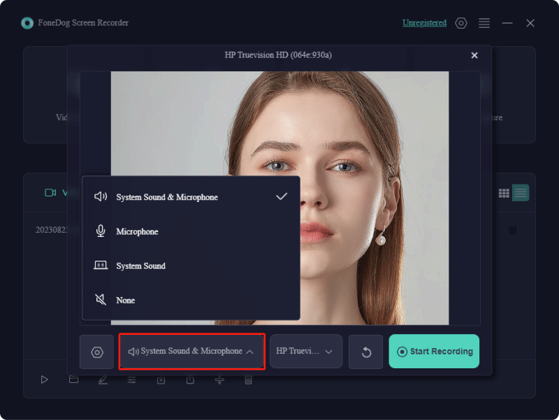 Ajuster les paramètres audio pour l'enregistreur de webcam