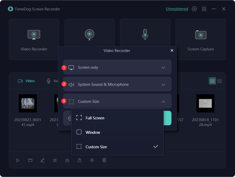 Enregistrez verticalement sur Mac à l'aide de FoneDog Screen Recorder