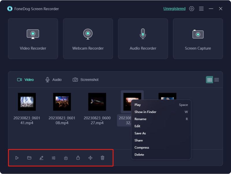 Enregistrement d'écran Snapchat à l'aide de FoneDog Screen Recorder - Modifier l'enregistrement
