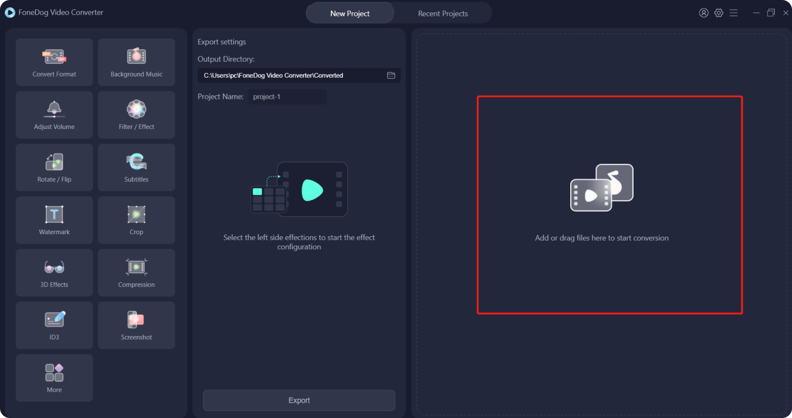 Ajouter un fichier au convertisseur vidéo FoneDog pour enregistrer de l'audio sur Chromebook
