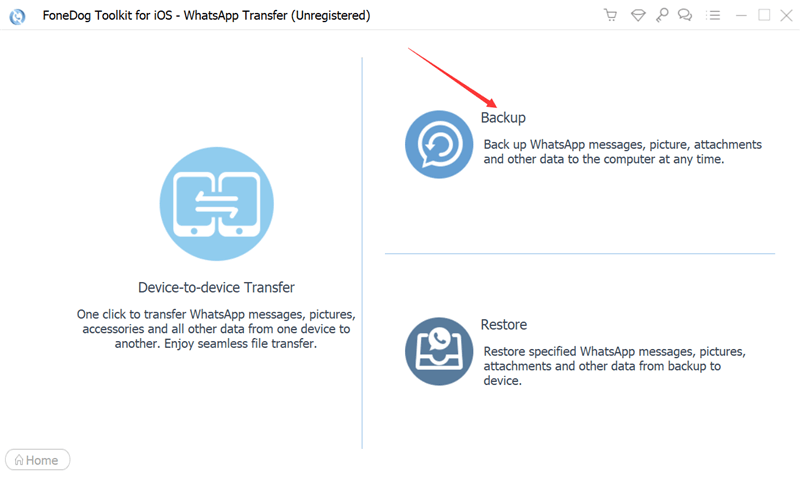 Choisissez Sauvegarde dans l'interface du logiciel