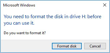 Correction de l'erreur «Vous devez formater le disque dans le lecteur»