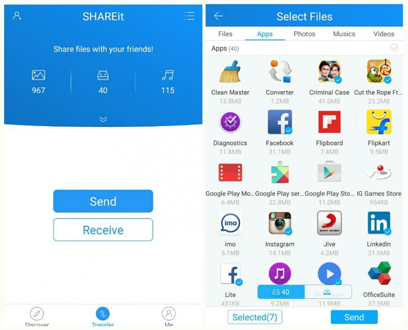 Prévisualiser les photos iPhone transférées sur Android Uing ShareIt