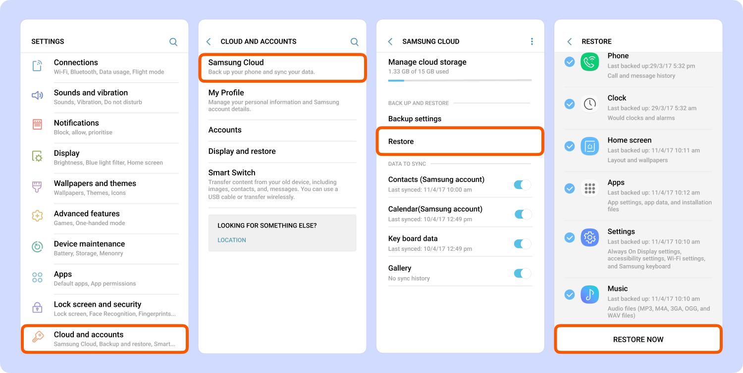 Récupérer les contacts supprimés du compte Samsung