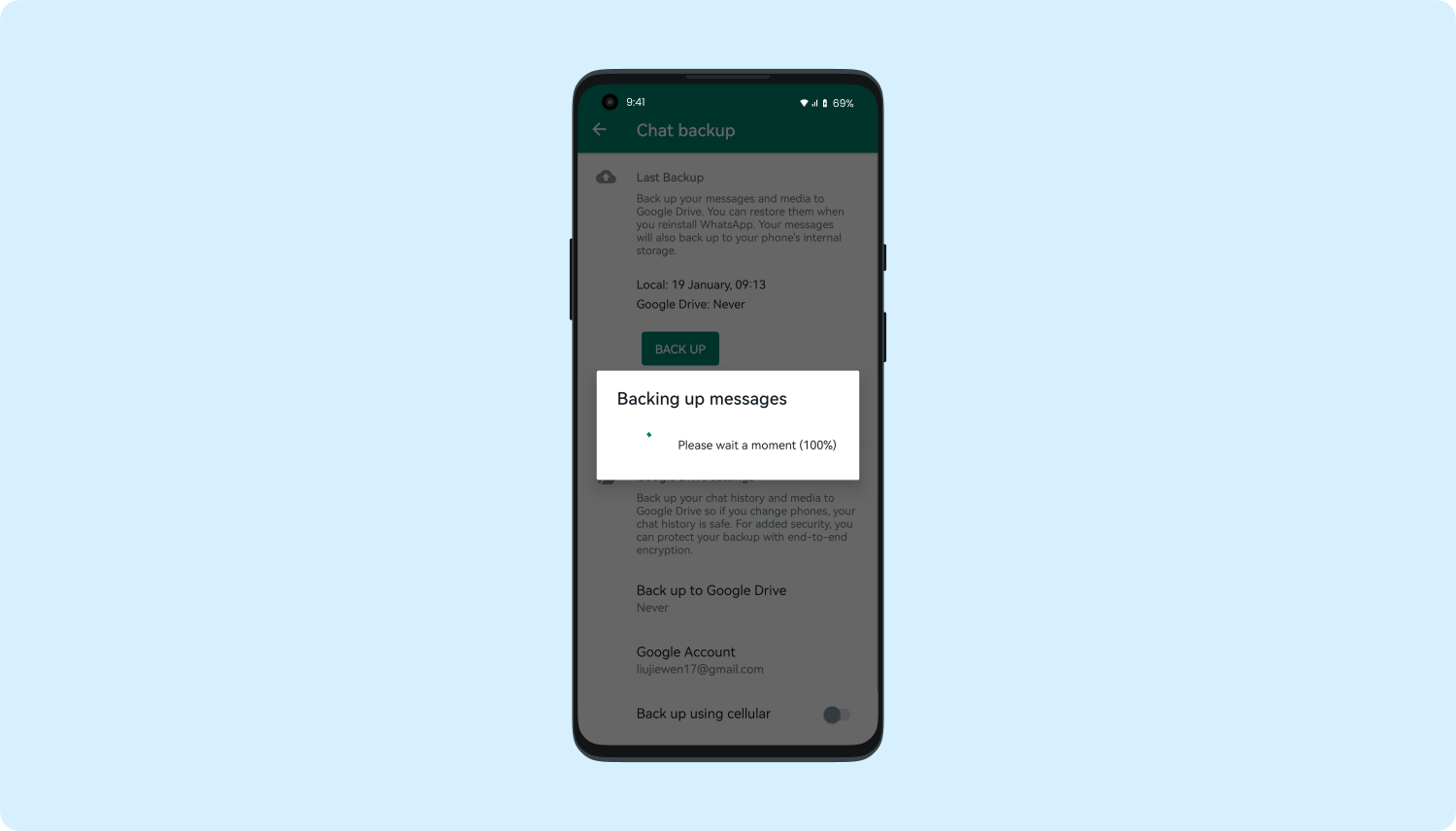 Sauvegarde de l'historique des conversations WhatsApp sur Google Drive