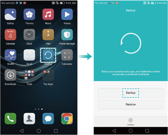 Application de sauvegarde Huawei