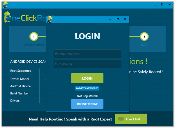 Connexion Oneclickroot