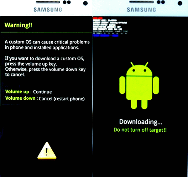 Mode de téléchargement Samsung