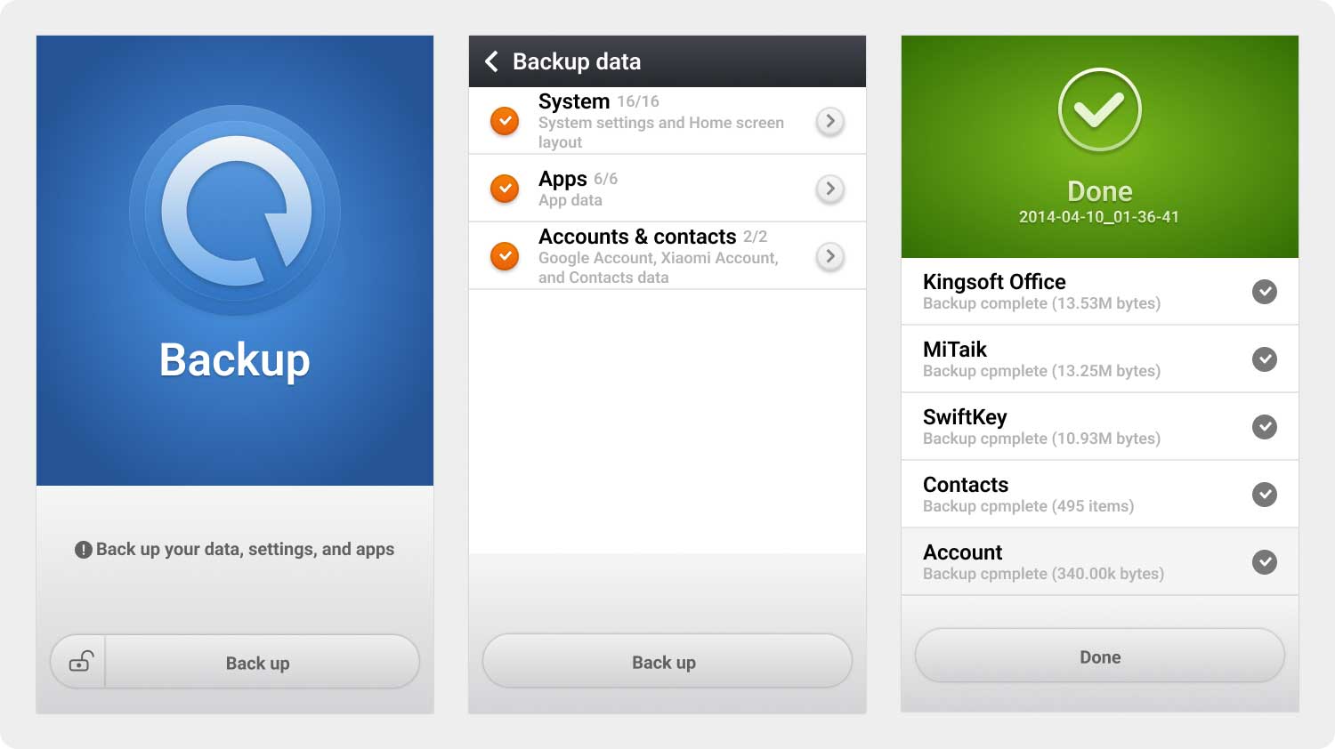 Restaurer à partir de Xiaomi App Backup