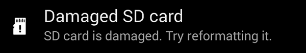 Carte SD corrompue Android