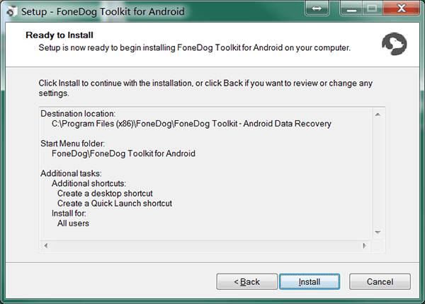Installation Android prête à installer