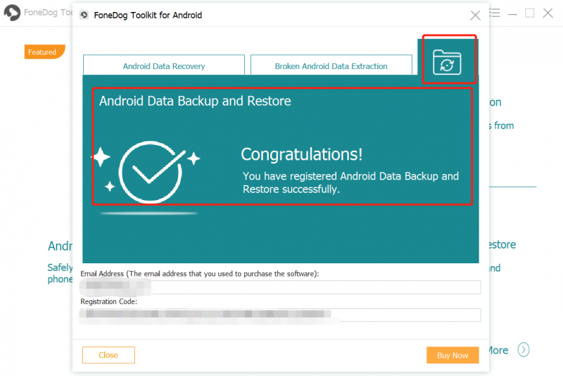 Sauvegarde et restauration de données Android Register