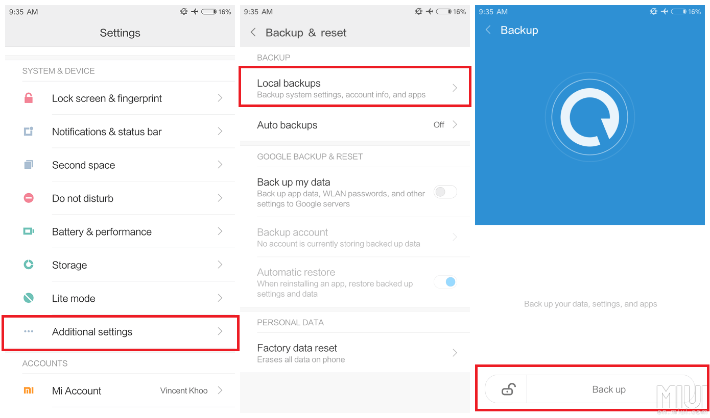 Sauvegarder les contacts Xiaomi dans un compte Google