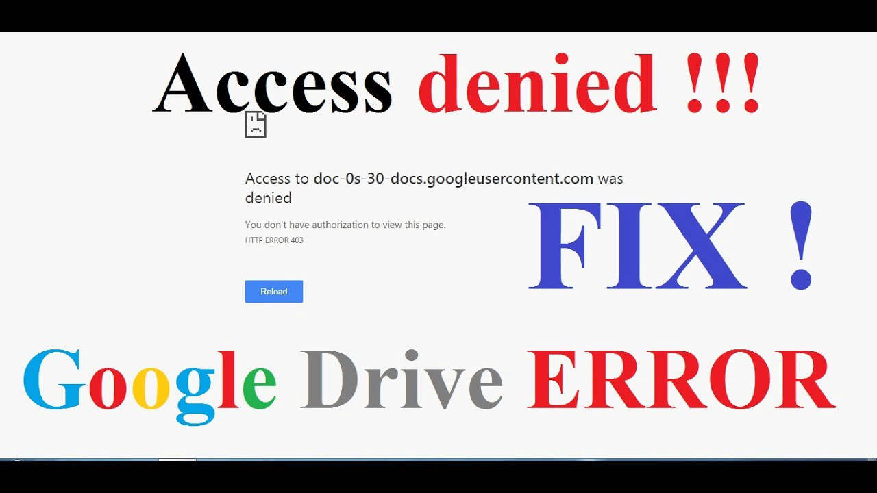 Accès à Google Drive refusé