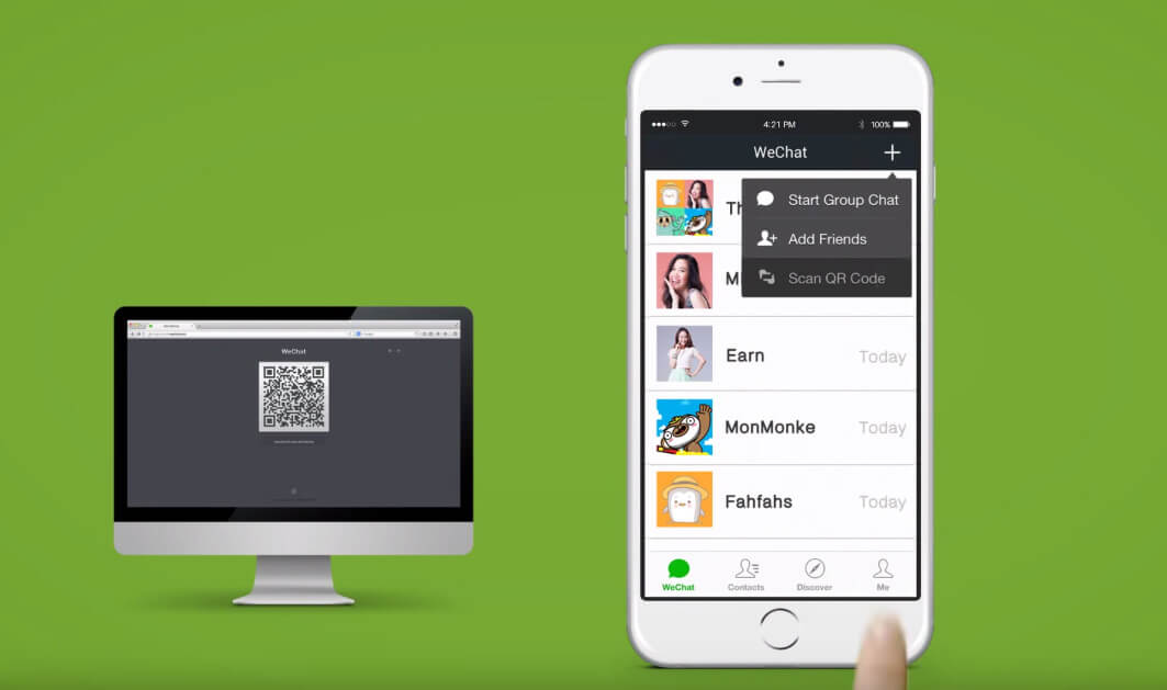 Transférer des fichiers WeChat entre ordinateur et Android ou iPhone QR Web
