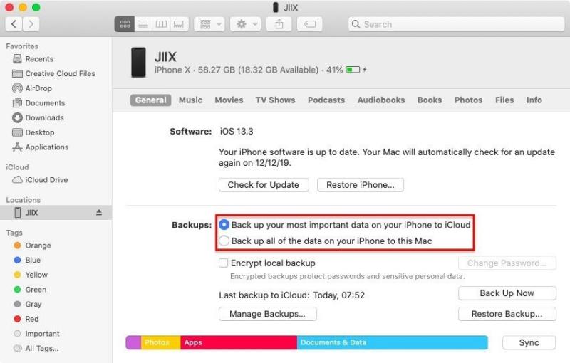 Sauvegarder l'iPhone sur iCloud sur un ordinateur