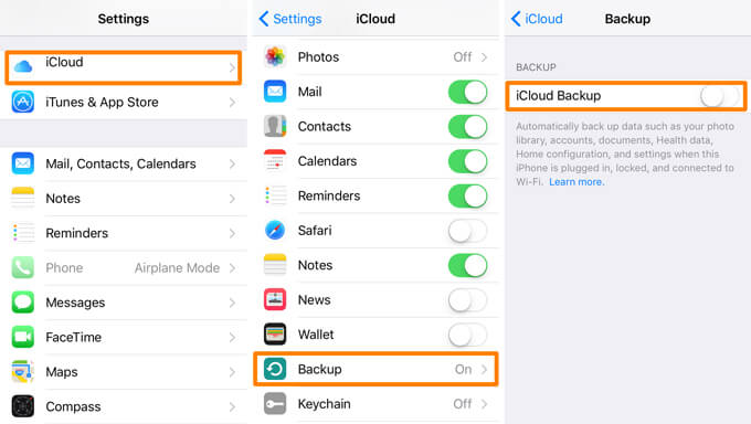 Sauvegarde de SMS depuis iPhone iCloud Backup
