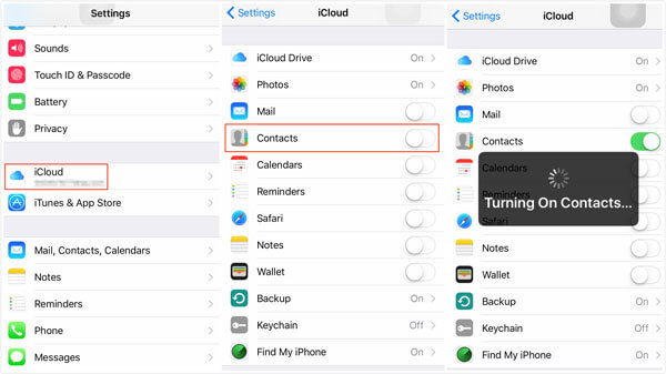 transférer des contacts via iCloud