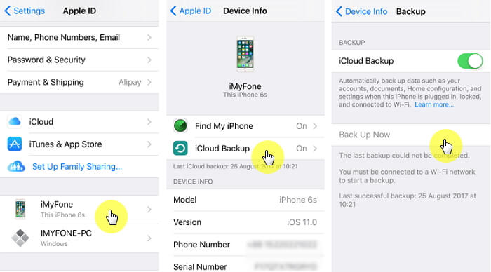 Sauvegarder Iphone en utilisant Icloud