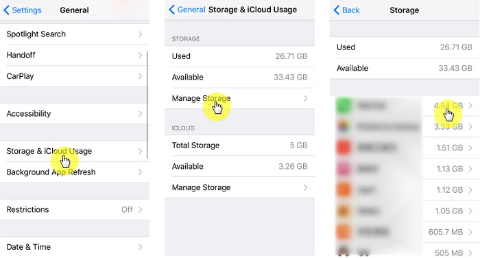 check-storage-sur-iphone