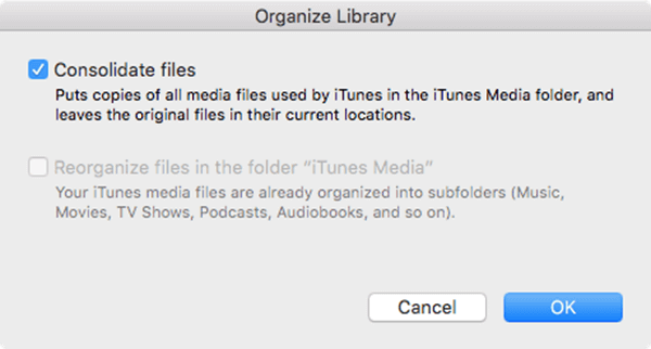 Consolider des fichiers pour Itunes