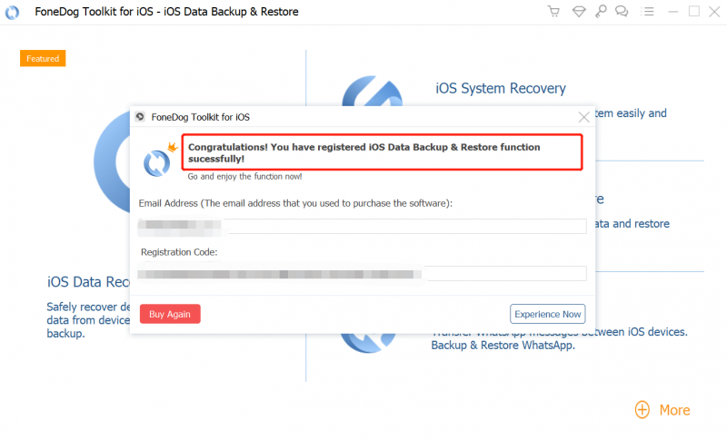 Enregistrez Fonedog ios Data Recover-Backup