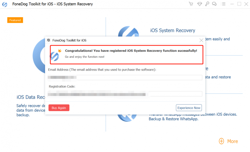 Enregistrer le système Fonedog ios Data Recover