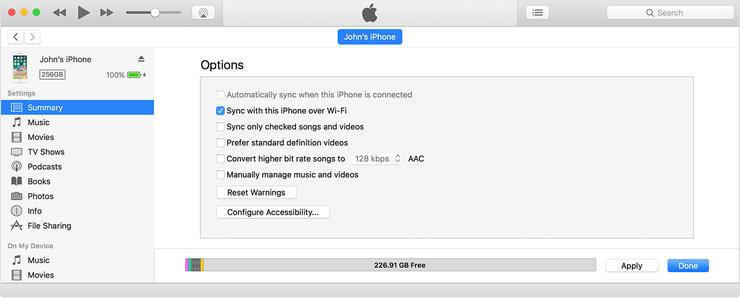 Sauvegarde iPhone sur Mac avec iTunes Sync