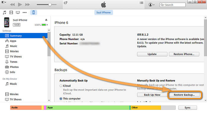 restaurer-iphone-backup-to-itunes