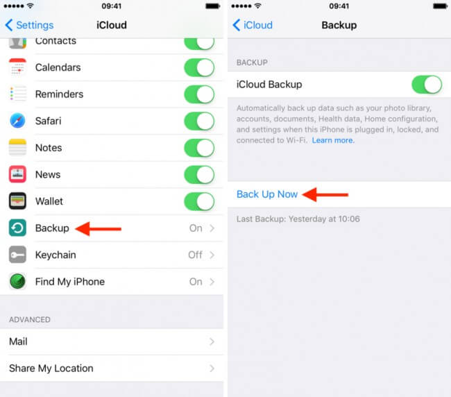 Configurer Icloud Backup